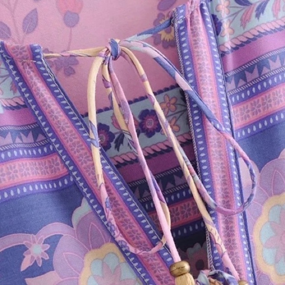 HP🎉Boho Chic Gypsy Vintage Floral Maxi Dress - Picture 12 of 13
